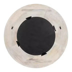 26" Round Carved Wood Wall Mirror