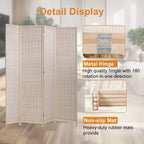 Bamboo Room Divider 4/6 Panel Folding Privacy Screen for Home Office or Restaurant