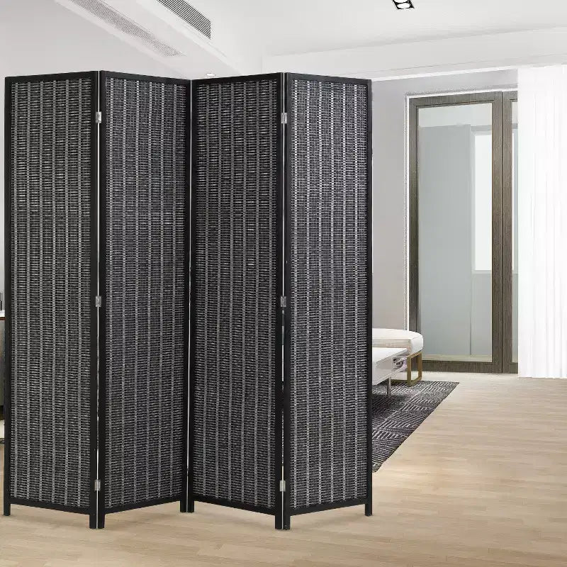Bamboo Room Divider 4/6 Panel Folding Privacy Screen for Home Office or Restaurant
