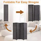 Bamboo Room Divider 4/6 Panel Folding Privacy Screen for Home Office or Restaurant
