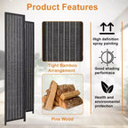 Bamboo Room Divider 4/6 Panel Folding Privacy Screen for Home Office or Restaurant