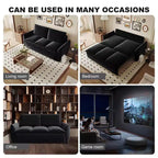 Convertible 3-Seat Velvet Sofa Bed, 70.9", Full Size