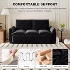 Convertible 3-Seat Velvet Sofa Bed, 70.9", Full Size