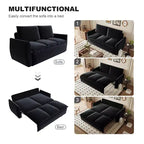 Convertible 3-Seat Velvet Sofa Bed, 70.9", Full Size