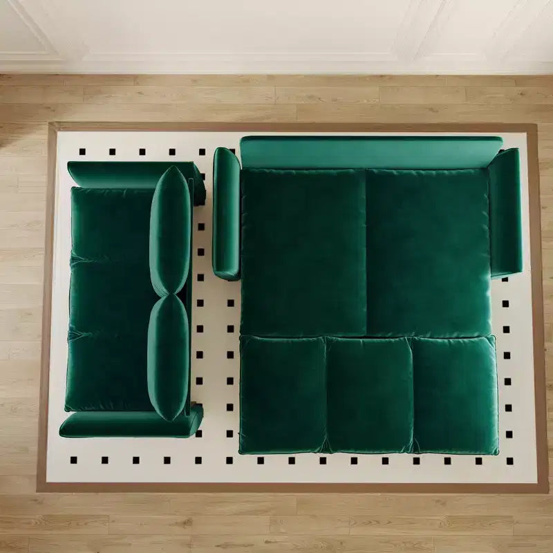 Convertible 3-Seat Velvet Sofa Bed, 70.9", Full Size