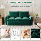 Convertible 3-Seat Velvet Sofa Bed, 70.9", Full Size