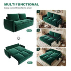 Convertible 3-Seat Velvet Sofa Bed, 70.9", Full Size