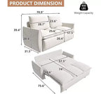 Convertible 3-Seat Velvet Sofa Bed, 70.9", Full Size
