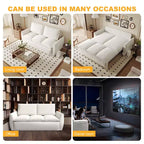Convertible 3-Seat Velvet Sofa Bed, 70.9", Full Size