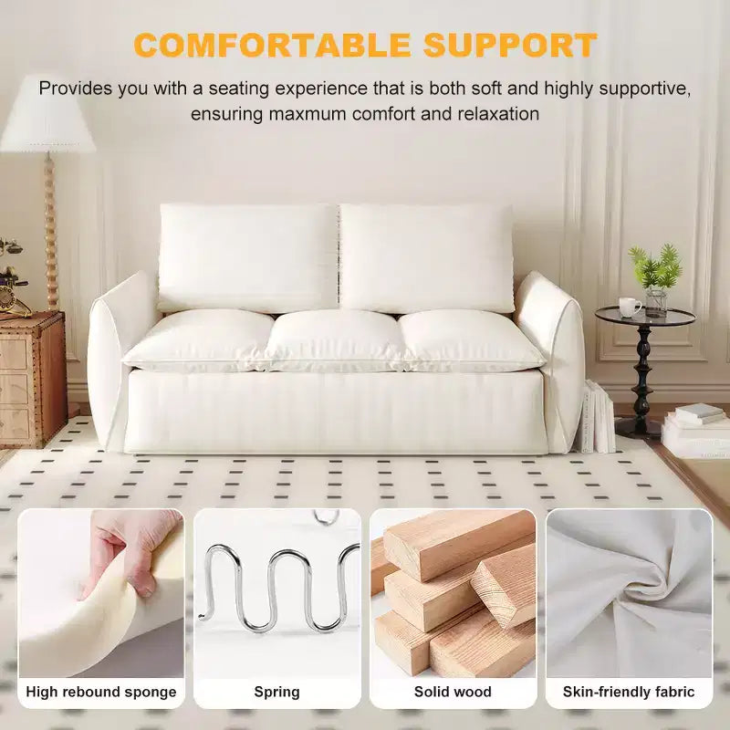 Convertible 3-Seat Velvet Sofa Bed, 70.9", Full Size
