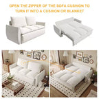 Convertible 3-Seat Velvet Sofa Bed, 70.9", Full Size