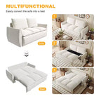 Convertible 3-Seat Velvet Sofa Bed, 70.9", Full Size