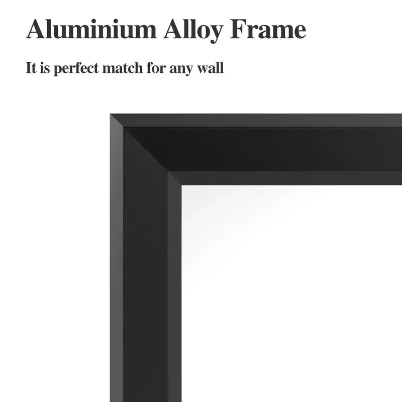 Oversized Aluminum Frame Mirror – 60x49 in, Wall Mounted or Freestanding