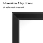 Oversized Aluminum Frame Mirror – 60x49 in, Wall Mounted or Freestanding