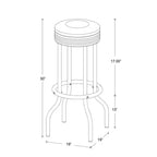 Set of 2 Round Barstools with Footrest