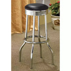 Set of 2 Round Barstools with Footrest