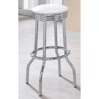 Set of 2 Round Barstools with Footrest