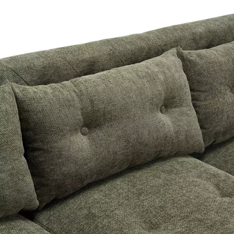 78W Modern Upholstered 3-Seat Sofa with Tufted Design for Living Room
