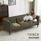78W Modern Upholstered 3-Seat Sofa with Tufted Design for Living Room