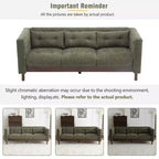 78W Modern Upholstered 3-Seat Sofa with Tufted Design for Living Room