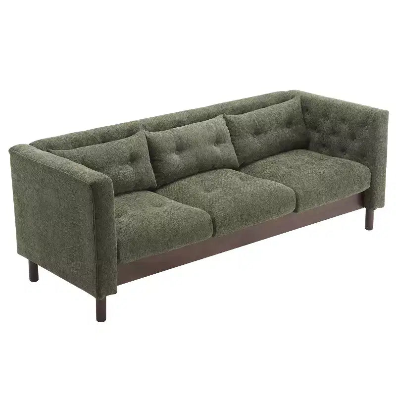 78W Modern Upholstered 3-Seat Sofa with Tufted Design for Living Room