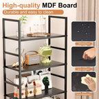 5-Tier Industrial Bookcase, 53-Inch Tall Open Bookshelf with Rustic Wood Grain Finish