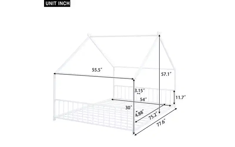 Full Size Metal House Bed Frame