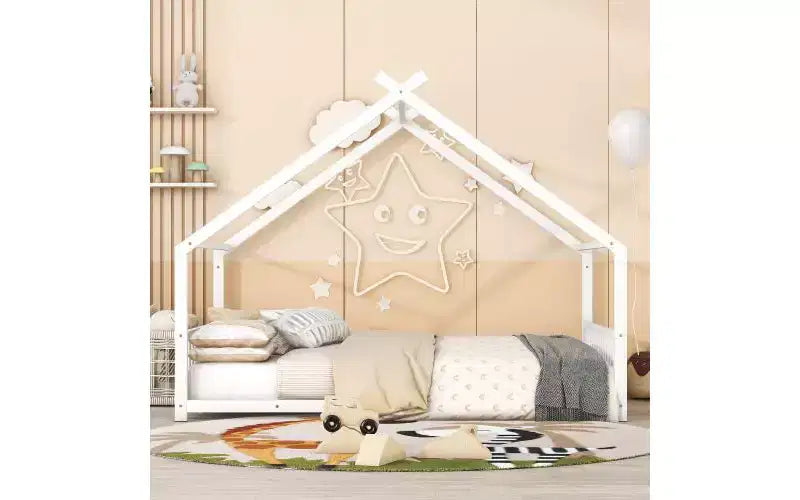 Full Size Metal House Bed Frame