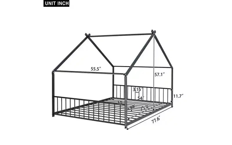 Full Size Metal House Bed Frame