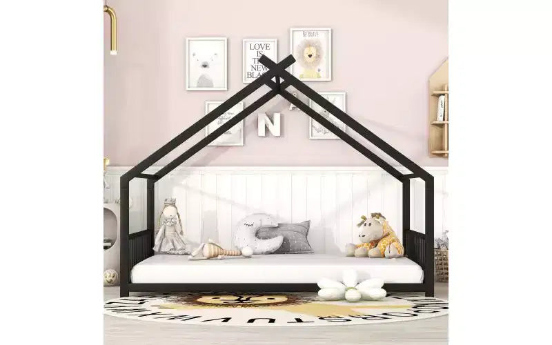 Full Size Metal House Bed Frame