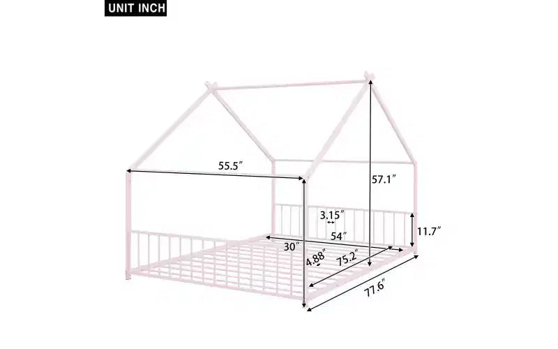 Full Size Metal House Bed Frame