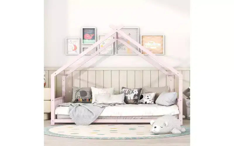 Full Size Metal House Bed Frame