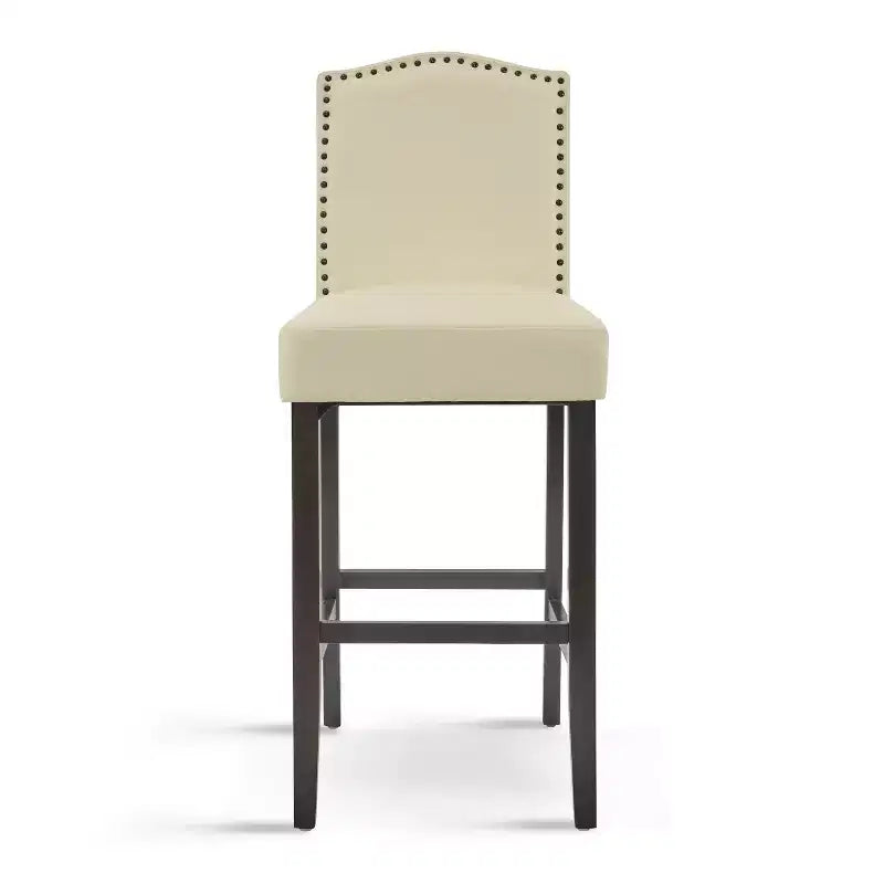 30" Rubberwood Upholstered Barstools (Set of 2)