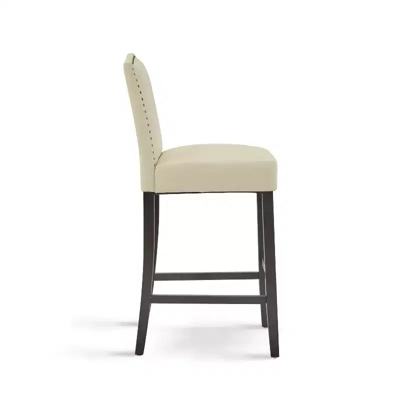 30" Rubberwood Upholstered Barstools (Set of 2)