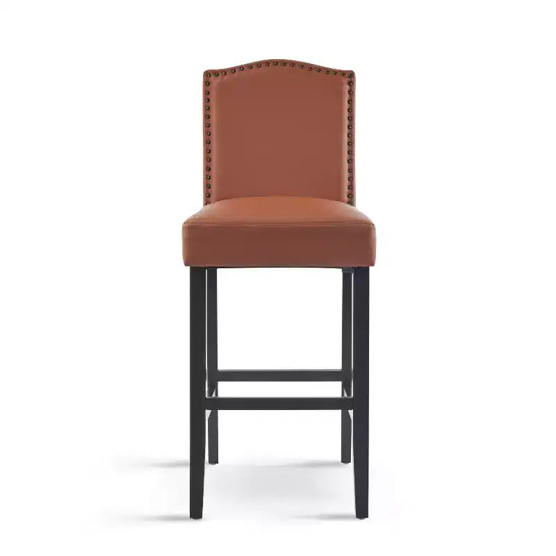 30" Rubberwood Upholstered Barstools (Set of 2)