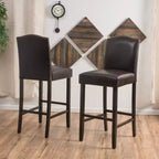30" Rubberwood Upholstered Barstools (Set of 2)