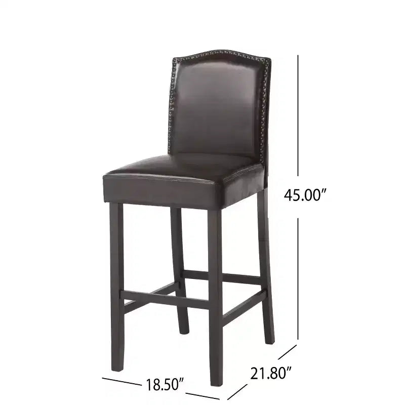 30" Rubberwood Upholstered Barstools (Set of 2)