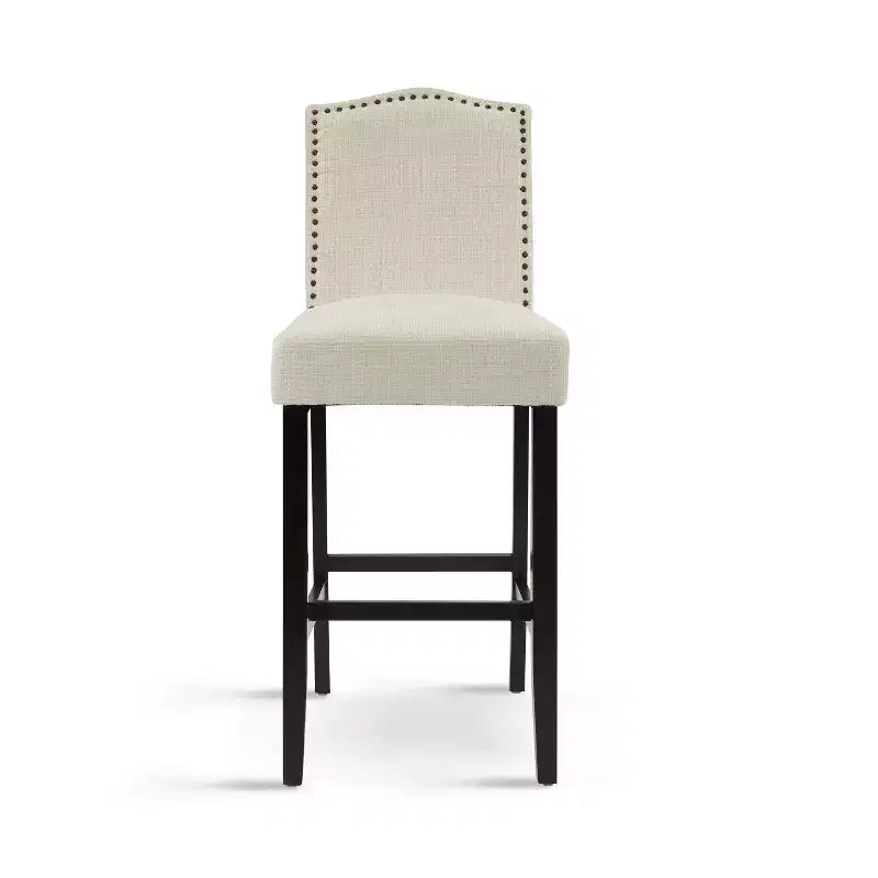 30" Rubberwood Upholstered Barstools (Set of 2)