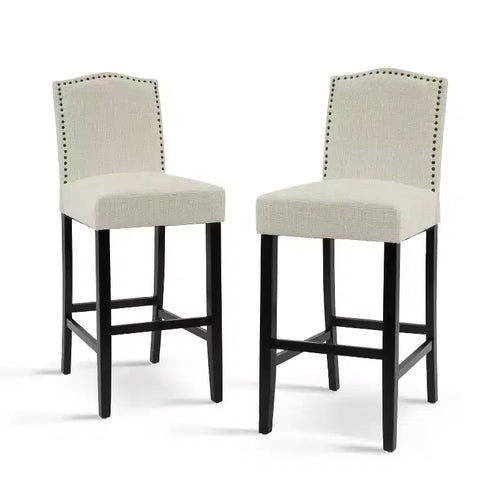 Christopher Knight Home Olaf 30 Contemporary Rubberwood Upholstered Barstools (Set of 2)