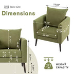 Modern Upholstered Arm Accent Chair for Bedroom and Living Room