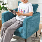 Modern Upholstered Arm Accent Chair for Bedroom and Living Room