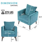 Modern Upholstered Arm Accent Chair for Bedroom and Living Room