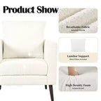 Modern Upholstered Arm Accent Chair for Bedroom and Living Room
