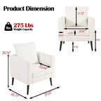 Modern Upholstered Arm Accent Chair for Bedroom and Living Room