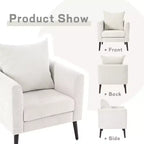 Modern Upholstered Arm Accent Chair for Bedroom and Living Room