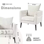 Modern Upholstered Arm Accent Chair for Bedroom and Living Room
