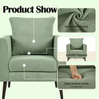 Modern Upholstered Arm Accent Chair for Bedroom and Living Room