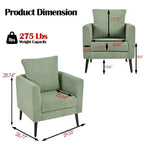 Modern Upholstered Arm Accent Chair for Bedroom and Living Room