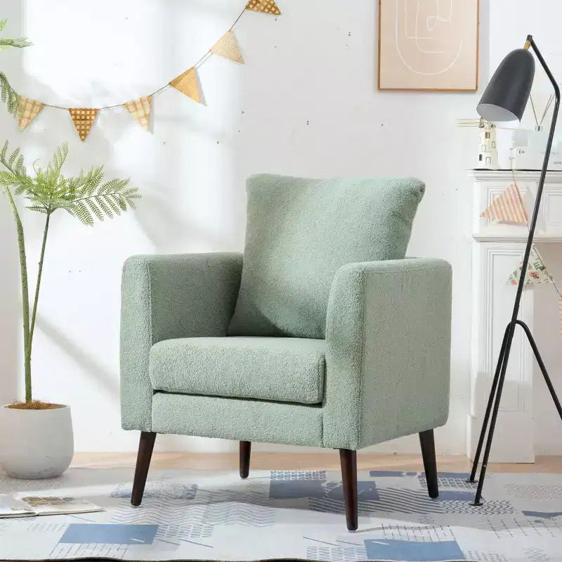 Modern Upholstered Arm Accent Chair for Bedroom and Living Room