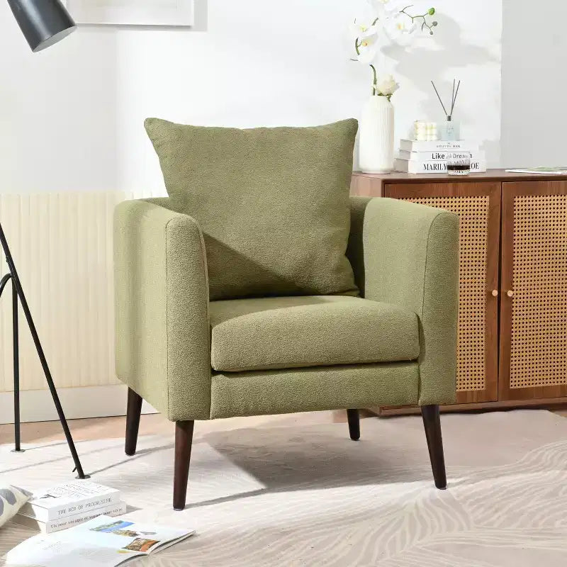 Modern Upholstered Arm Accent Chair for Bedroom and Living Room